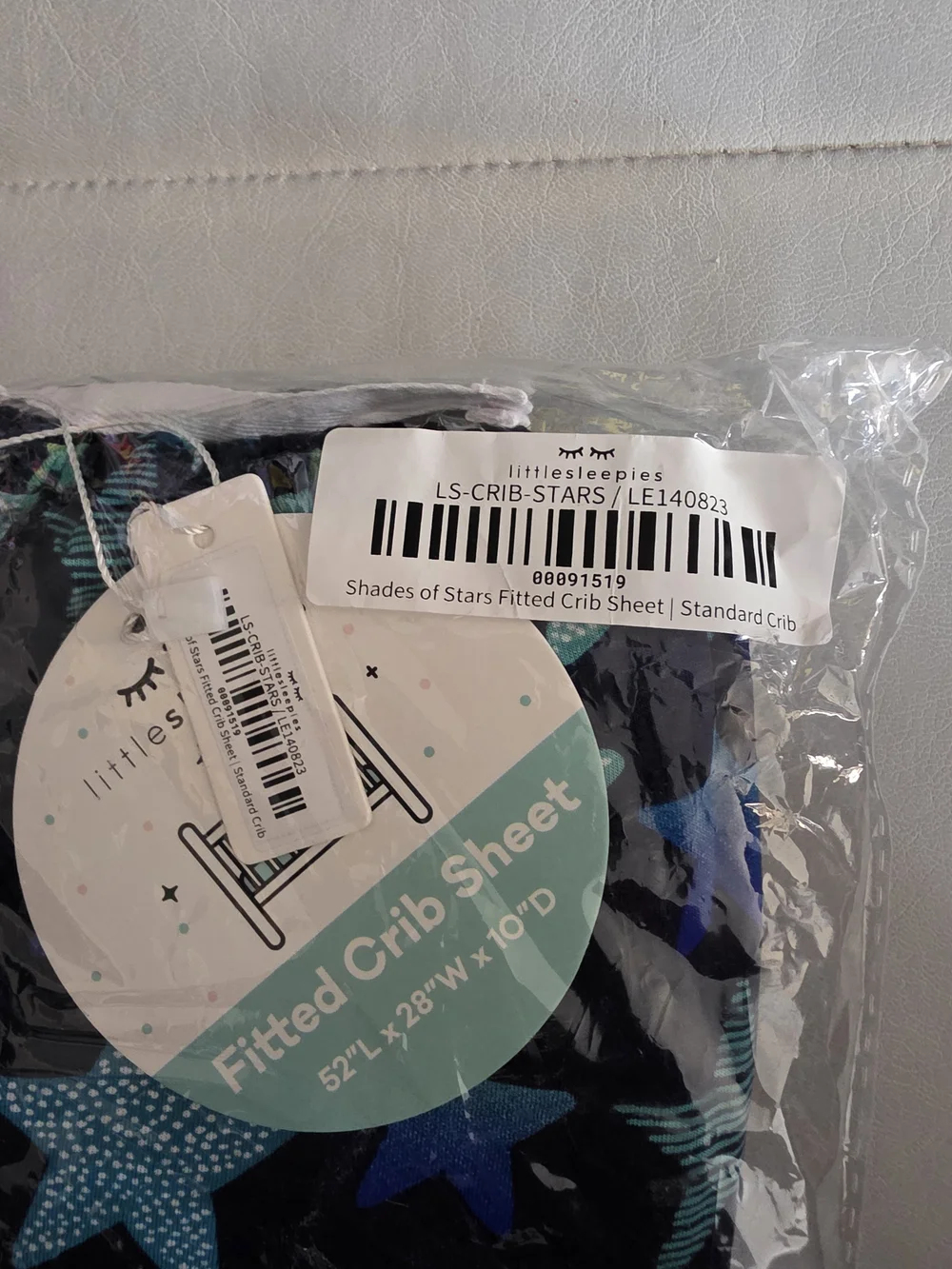 NWT Little Sleepies Shades of Stars Fitted Crib Sheet - Size: Standard Crib